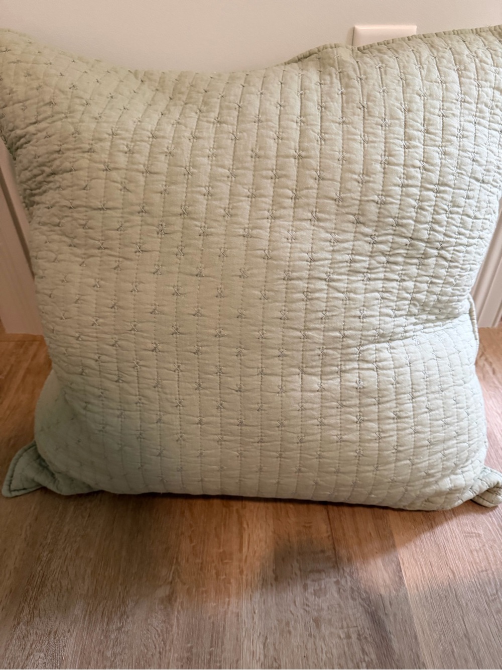 Levtex Quilted Euro Pillow Sham in Light Sage